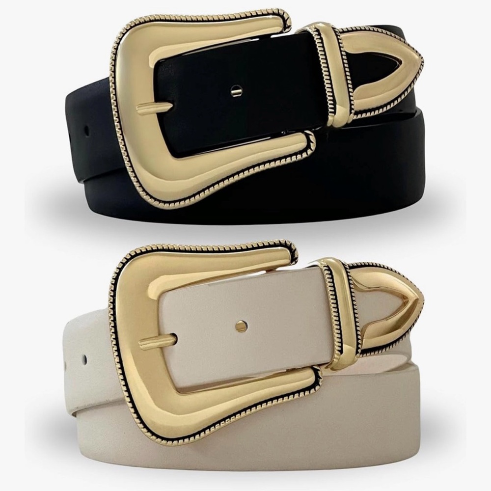 Black and White Leather Belts